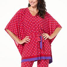 "As Is" IMAN Global Chic Geo Print Belted Scarf Top