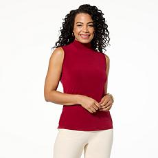 "As Is" IMAN Global Chic Runway Jersey Mock Neck Tank