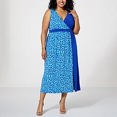"As Is" IMAN Global Chic Runway Jersey Sleeveless Surplice Dress