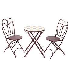 "As Is" Improvements 3-Piece Wrought Iron Scallop Bistro Set