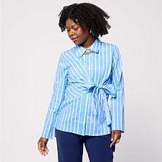 "As Is" In Earnest Oxford Tie-Front Shirt
