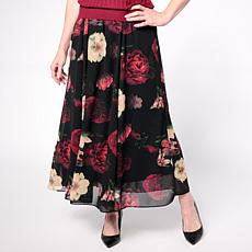 "As Is" Jaclyn Smith Printed Pull-On Seamed Detail Skirt