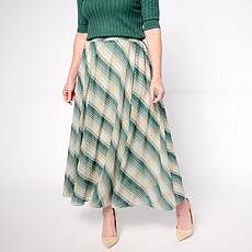 "As Is" Jaclyn Smith Printed Pull-On Seamed Detail Skirt