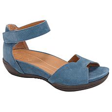 "As Is" Jambu Missy Leather Zip-Back Demi Wedge Sandal 