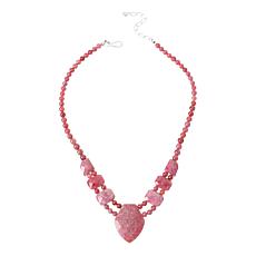 "As Is" Jay King 18-1/4" Baroque Rose Rhodonite Beaded Drop Necklace