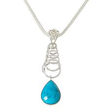 "As Is" Jay King Sterling Silver Kingman Turquoise Pendant w 18" Chain