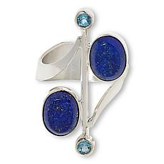 "As Is" Jay King Sterling Silver Lapis and Blue Topaz Ring