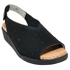 "As Is" JBU Clarisse Peep-Toe Slingback Demi Wedge Sandal