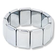 "As Is" KALIFANO Rectangular Hematite Bead Stretch Bracelet