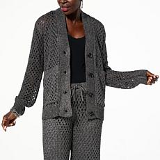 "As Is" kathy ireland® Fashion 360 Mademoiselle Crochet Cardigan
