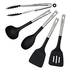 "As Is" Kitchen HQ 5-piece Stainless and Nylon Cooking Utensils