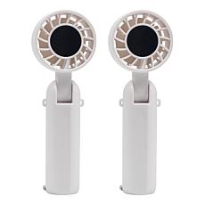 "As Is" Living Glow 2-Pack Portable Rechargeable Mini Fans