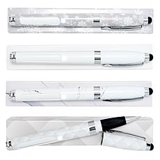 "As Is" Living Glow 4-pack Ballpoint Pen with LED Magnifier and Sty...
