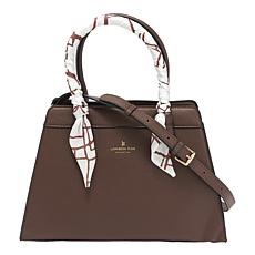 "As Is" London Fog Roslyn Top Handle Satchel with Scarf