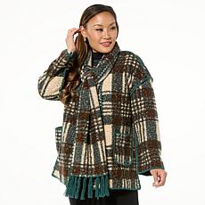 "As Is" Mark & James by Badgley Mischka Illona Kimono Coat w/ Detac...