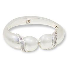"As Is" MarlaWynne Teardrop-Shaped CZ-Accented Bangle Bracelet