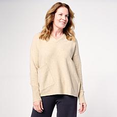 "As Is" MarlaWynne V-Neck Boxy Sweater with Pocket