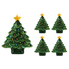 "As Is" Mr. Christmas 5 Piece Ceramic Nostalgic Tree Entertaining Set