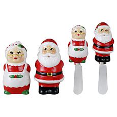 "As Is" Mr. Christmas Salt & Pepper Shakers with Spreaders Set