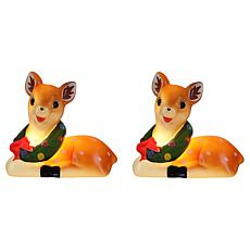 "As Is" Mr. Christmas Set of 2 LED Shatterproof 10" Deer
