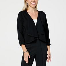 "As Is" Nina Leonard 3/4-Sleeve Sweater Knit Bolero
