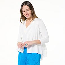 "As Is" Nina Leonard 3/4-Sleeve Sweater Knit Bolero