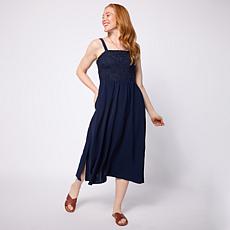 "As Is" Nina Leonard Adjustable Strap Midi Dress
