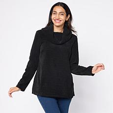 "As Is" Nina Leonard Cowl Neck Chenille Sweater Tunic