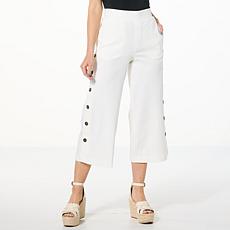 "As Is" Nina Leonard Culotte Pant with Side Panel Button Detail