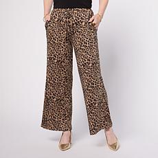 "As Is" Nina Leonard Elastic Waist Wide Leg Drawstring Pant
