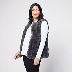 "As Is" Nina Leonard Faux Fur Vest with Pockets