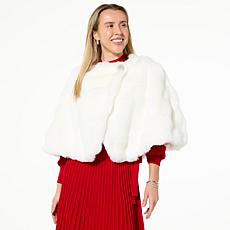 "As Is" Nina Leonard Faux Fur Wrap Neck Capelet