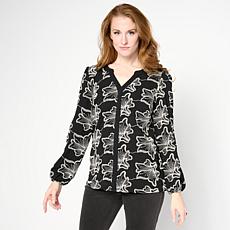 "As Is" Nina Leonard Long Balloon Sleeve Shirt