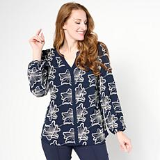 "As Is" Nina Leonard Long Balloon Sleeve Shirt