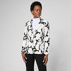 "As Is" Nina Leonard Long-Sleeve Single Button Suit Jacket 