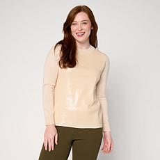 "As Is" Nina Leonard Mock Neck Long Sleeve Sweater Top