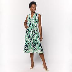 "As Is" Nina Leonard Sleeveless Collared Button Front Dress