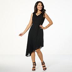"As Is" Nina Leonard Sleeveless Dress with Pleated Detail