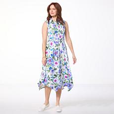 "As Is" Nina Leonard Sleeveless Uneven Hem Dress