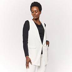 "As Is" Nina Leonard Stretch Crepe Blazer Vest