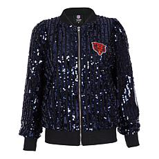 "As Is" Officially Licensed NFL Women's Sequin Jacket by Cuce - Bears
