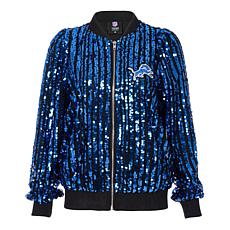 "As Is" Officially Licensed NFL Women's Sequin Jacket by Cuce - Lions