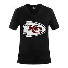 "As Is" Officially Licensed NFL Women's Sequin Logo Tee from Fabgat...