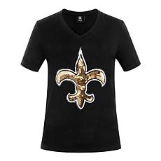 "As Is" Officially Licensed NFL Women's Sequin Logo Tee from Fabgat...