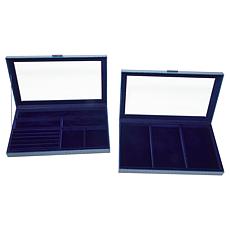 "As Is" Prestige™ Set of 2 Large Stackable Jewelry Boxes - Croco Em...