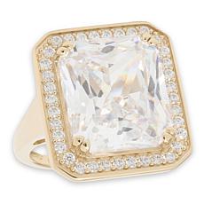 "As Is" Radiance by Absolute™ 23ctw Simulated Diamond Emerald Cut Ring