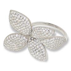 "As Is" Radiance by Absolute™ 2.80ctw Smultd Dmnd Pavé Flwer Petal Rng