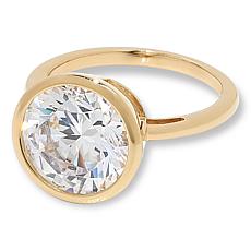 "As Is" Radiance by Absolute™ Couture Gld-Pltd Bzel-Set Solitaire Ring