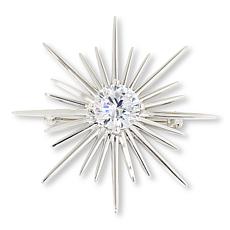 "As Is" Radiance by Absolute™ Couture Silver 5.63ctw Sunburst Brooch