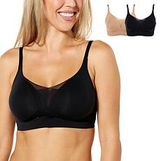 "As Is" Rhonda Shear 2-pack Infinity Edge Breathable Gel Bra